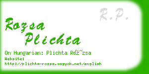 rozsa plichta business card